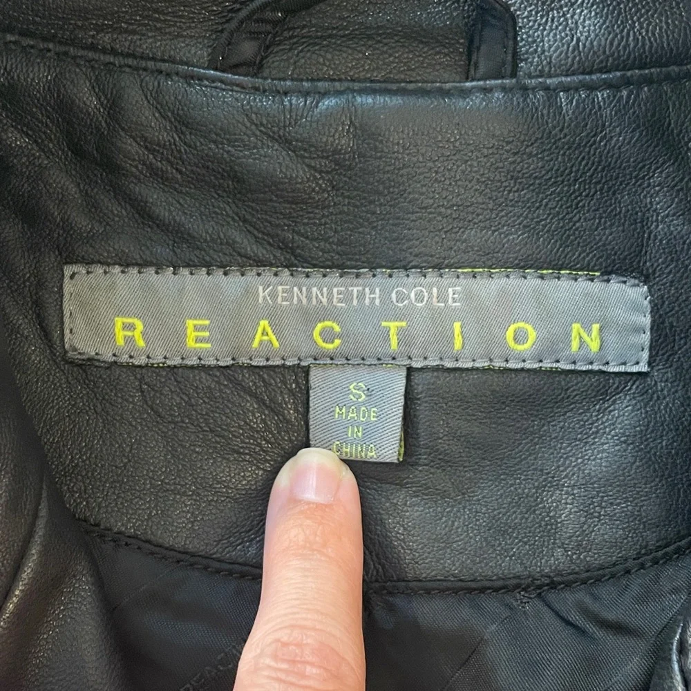Kenneth Cole Reaction Black Leather Jacket